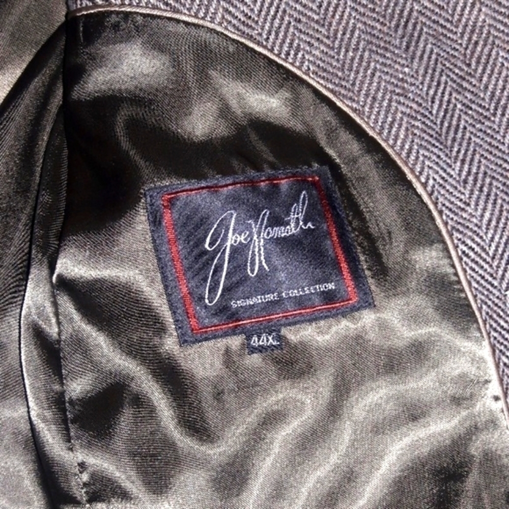 JOE NAMATH Signature Collection Brown Herringbone Blazer, 44 - Picture 2 of 6